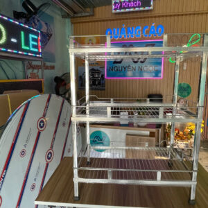 KỆ CHÉN INOX 3 TẦNG